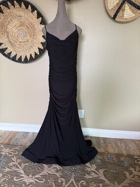 B Darlin Black Backless Ruched Evening PROM Gown size juniors 17/18